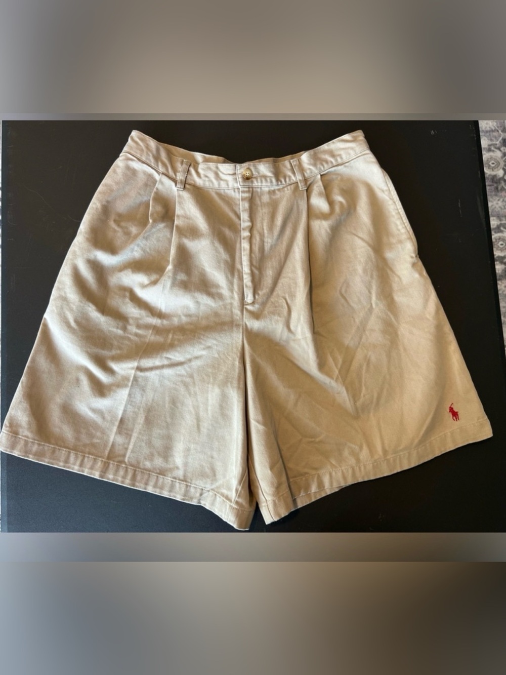 Polo by Ralph Lauren Khaki Shorts with Red Pony Embroidery